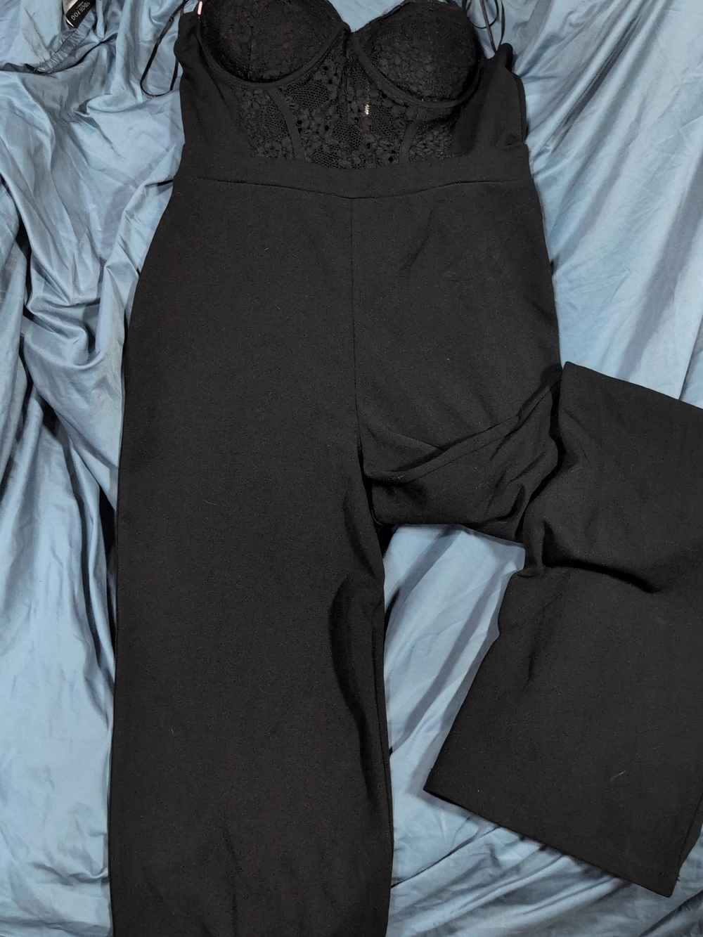 Iris Black Lace Bustier Jumpsuit